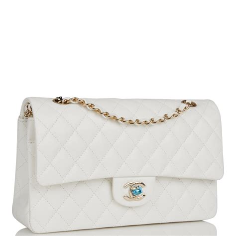 chanel chevron flap white gold hardware|best Chanel flap.